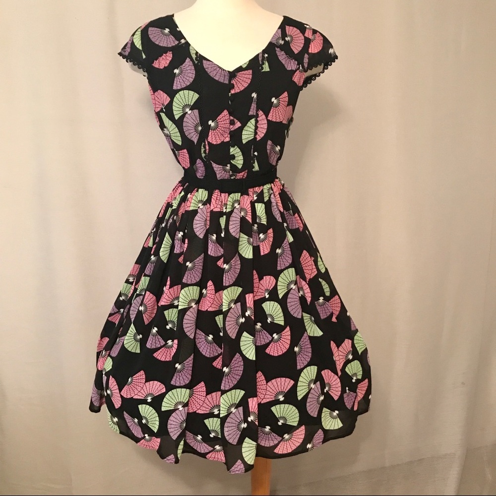 Vintage-Inspired FANtastic Print Fit & Flair Dress